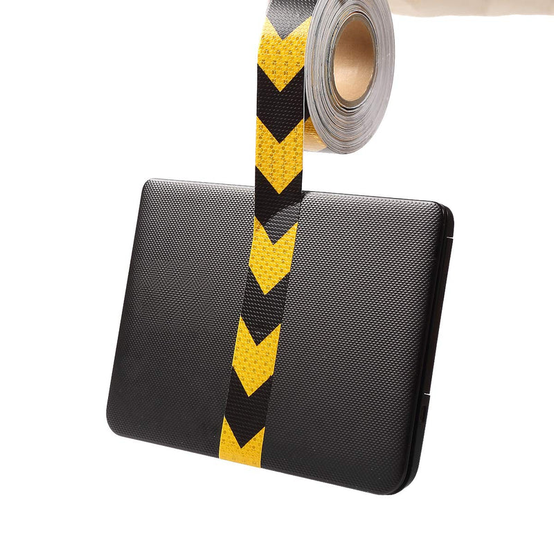 [AUSTRALIA] - 2" X 30ft Reflective Safety Hazard Warning Tape Waterproof Yellow Black - High Intensity Reflector Tape for Outdoor Steps 2" X 30FT