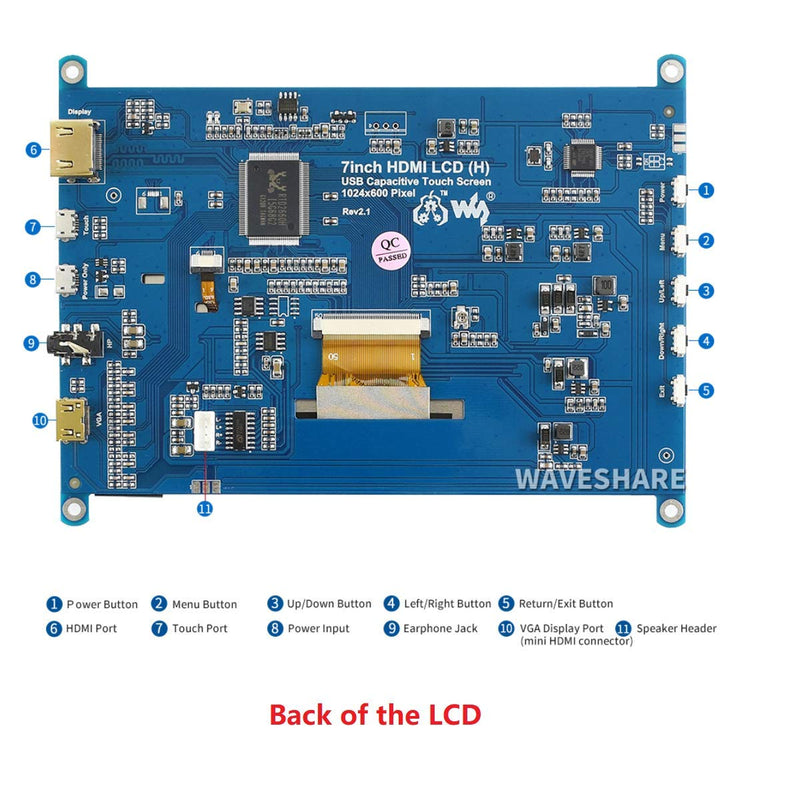  [AUSTRALIA] - 7inch HDMI LCD (H) Display Capacitive Touch Screen 1024x600 IPS LCD HDMI Module Compatible with Raspberry Pi, Jetson Nano,BB Black, Banana Pi Support Microsoft XBOX360 and Nintendo Switch 7inch HDMI LCD (H) Display