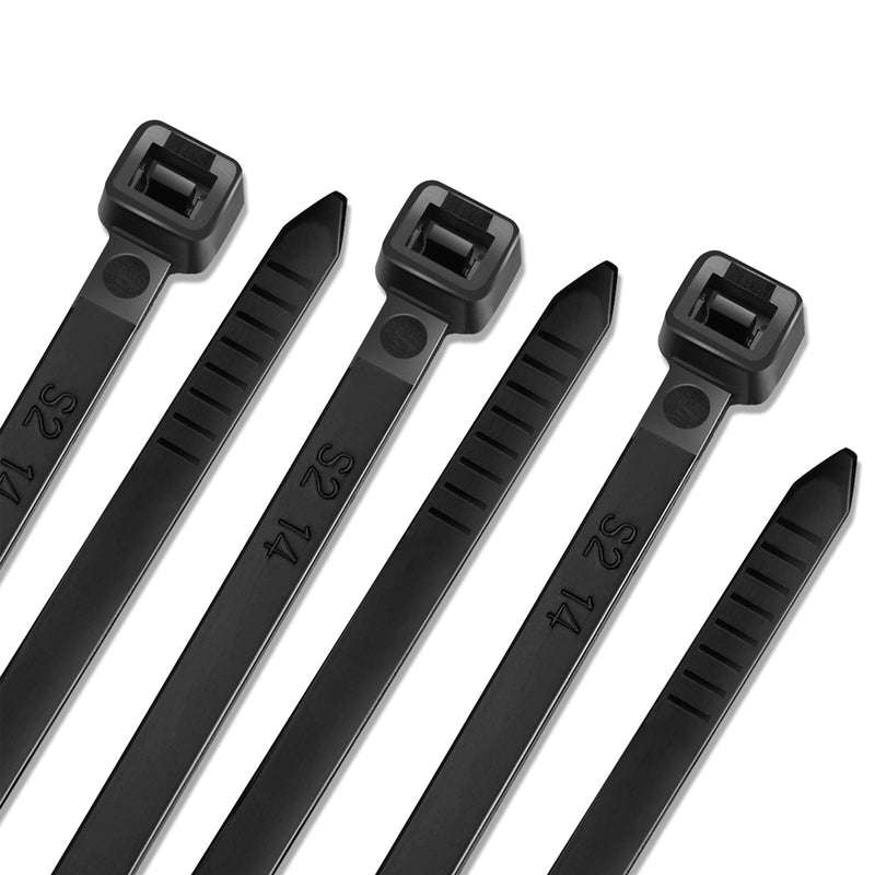  [AUSTRALIA] - Cable Zip Ties 8 Inch, 500Pcs Industrial Nylon Zip Ties | Durable Self Locking Wire Tie Wraps with 40 lbs Tensile Strength, UV & Heat Resistant for Home Office Garage Multiple Use - Black 8"x500