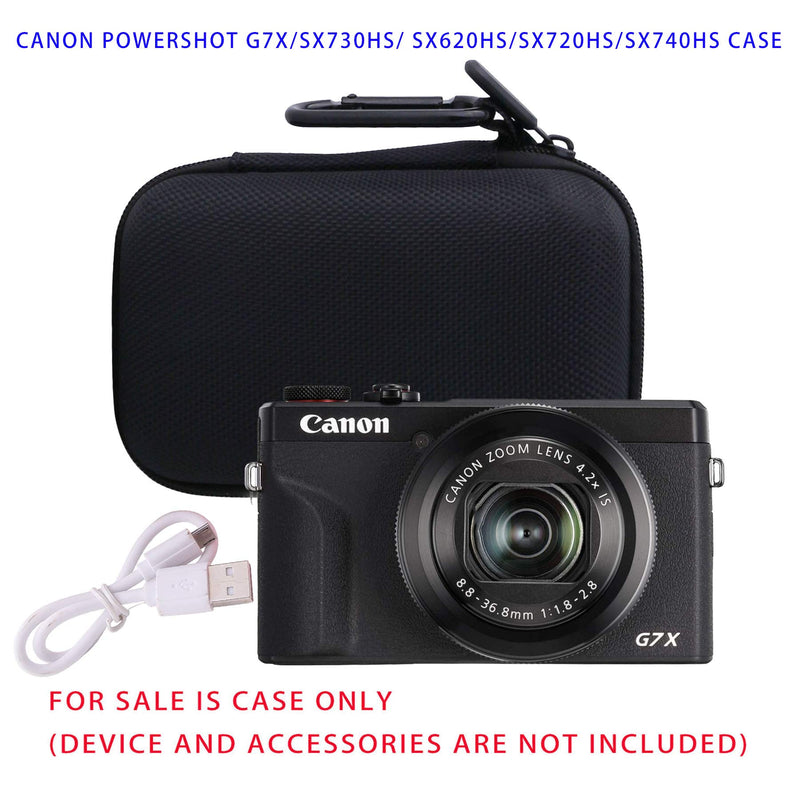  [AUSTRALIA] - JINMEI Hard EVA Carrying Case Compatible with Canon PowerShot G7 X Digital Camera/SX720 SX620 SX730 Digital Camera. (Black) Black