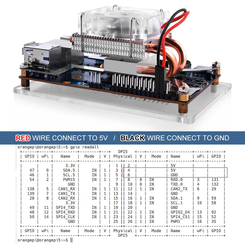  [AUSTRALIA] - GeeekPi Orange Pi 5/5B Cooling Fan with Heatsink, Orange Pi 5/5B Low-Profile CPU Cooler with RGB Cooling Fan and Heatsink for Orange Pi 5/5B 4GB/8GB/16GB/32GB