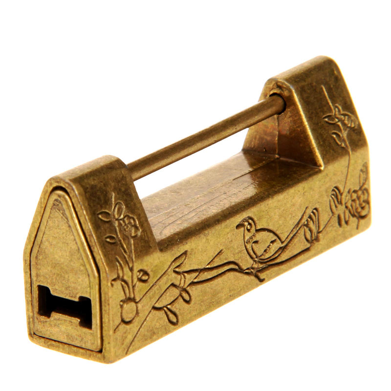 Dophee Old Style Chinese Carved Lock with Key & Pull Handle & Screws for Cabinet Jewelry Box Gift Box - LeoForward Australia