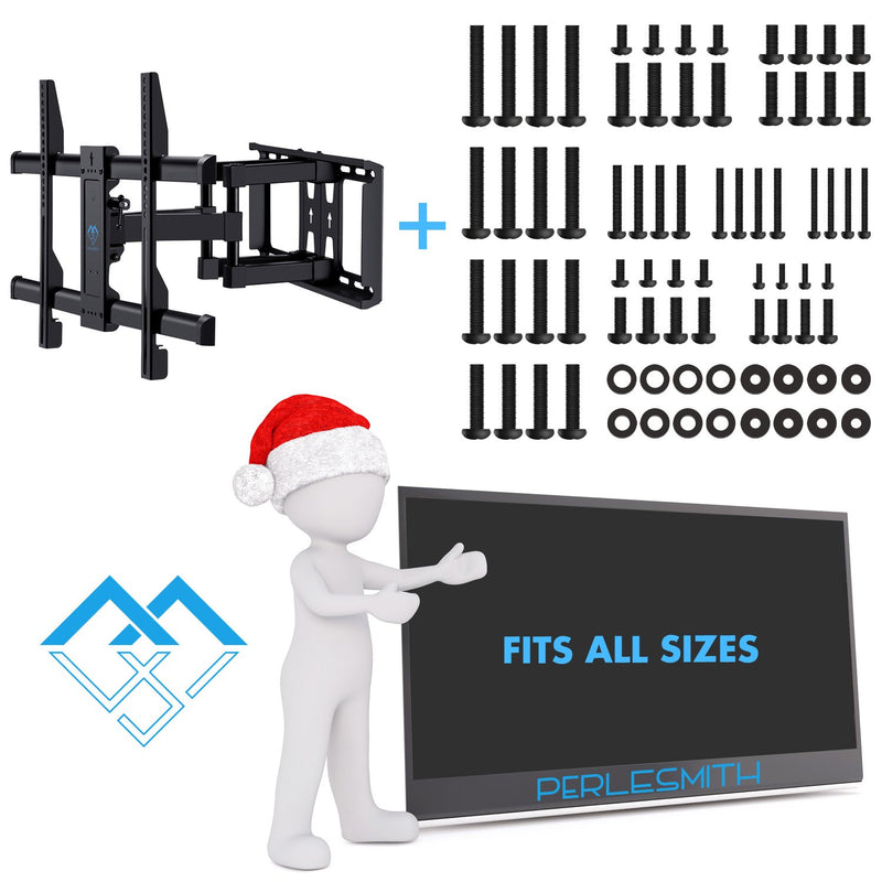  [AUSTRALIA] - PERLESMITH Universal TV Mounting Hardware Kit Fits Most TVs, Includes M4, M5, M6 and M8 TV Screws, Washers and Spacers for TV and Monitor Mounting up to 80 inches, PSUHP Black