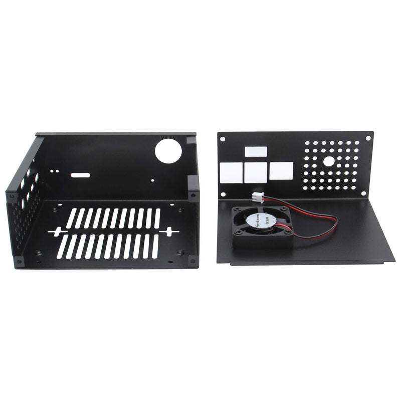  [AUSTRALIA] - Geekworm X825-C8 (X825 V2.0) Metal Case+Power Switch+Cooling Fan Support X825 V2.0 2.5 inch SATA SSD/HDD Shield & Raspberry Pi 4 Model B & X735 Only(Not Include RPi4&X825 V2.0&X735&PSU&SSD&TF Card) Black(X825-C8 for Pi4+X825 V2.0+X735)