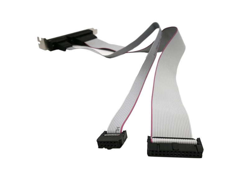 SinLoon DB25 DB9 Motherboard Parallel LPT Cable Slot Bracket DB25 Female to IDC 26 Pin + DB 9 Male（RS232） to IDC 10 Adapter Panel Slot Plate 2.54mm Pitch IDC Flat Ribbon Cable - LeoForward Australia