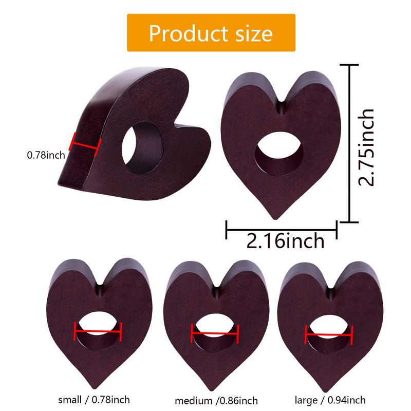  [AUSTRALIA] - 3 Pieces Valentine Heart Wooden Book Holder,Handmade Natural Red Walnut Wood Thumb Page Holder Reading Accessories Gift for Valentine's Day