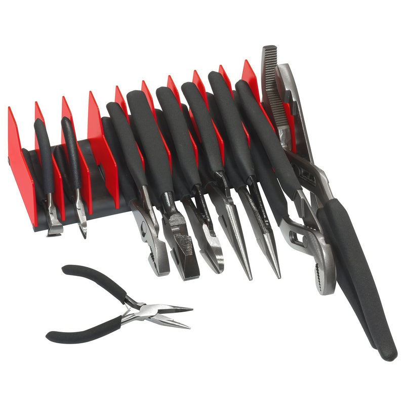  [AUSTRALIA] - Ernst Manufacturing 5500 Plier Pro 10 Tool Capacity No-Slip Plier Organizer Red