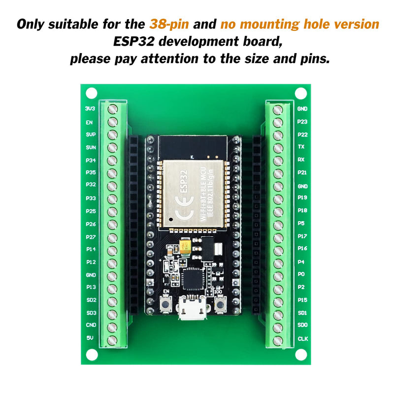  [AUSTRALIA] - KeeYees 2pcs ESP32 Breakout Board GPIO 1 into 2 for 38PIN Narrow Version ESP32 ESP-WROOM-32 Microcontroller Development Board