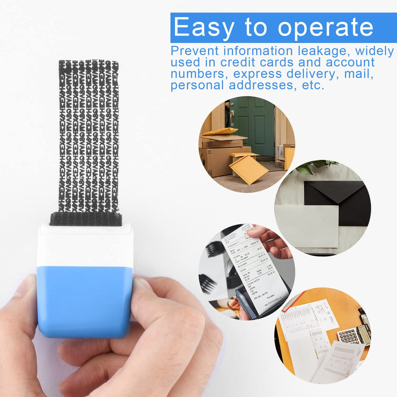  [AUSTRALIA] - Guard Your id Stamp Roller, 2pcs Identity Protection Roller,Stamps Address Identity Theft Protection for Privacy Protection, Id Blockout and Address Blocker Blue