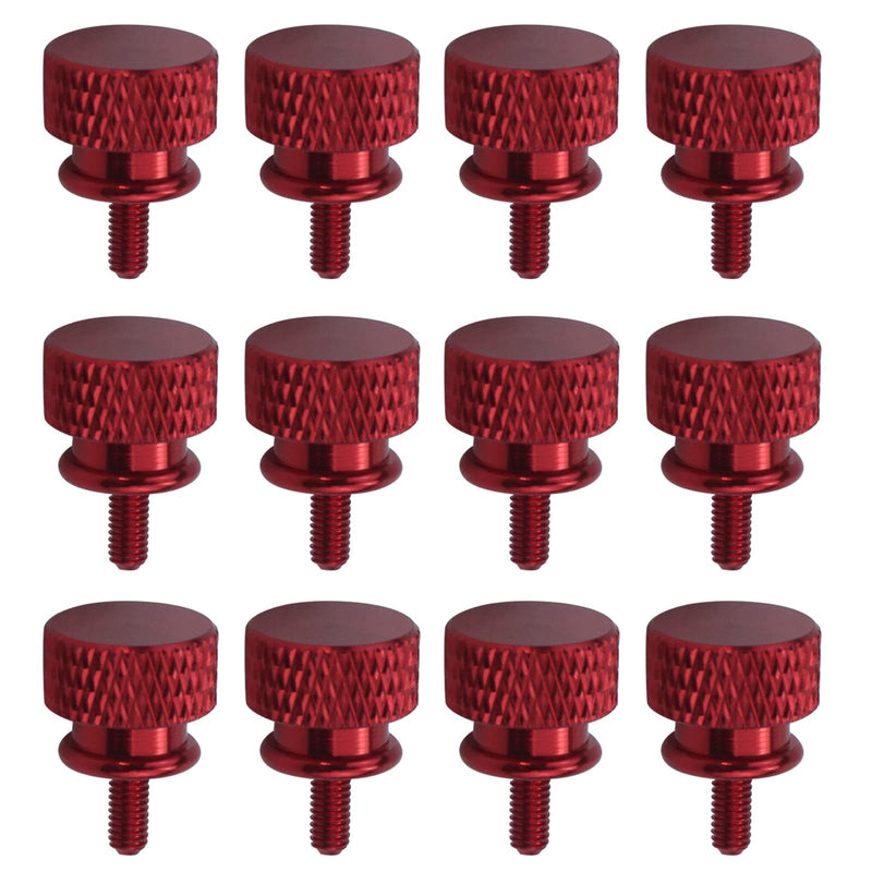 [AUSTRALIA] - Antrader M3 Computer Case Thumb Screw Aluminum Alloy Knurled Hand Tighten Screws for Cover/Power Supply/PCI Slots/Hard Drives Wine Red 12PCS