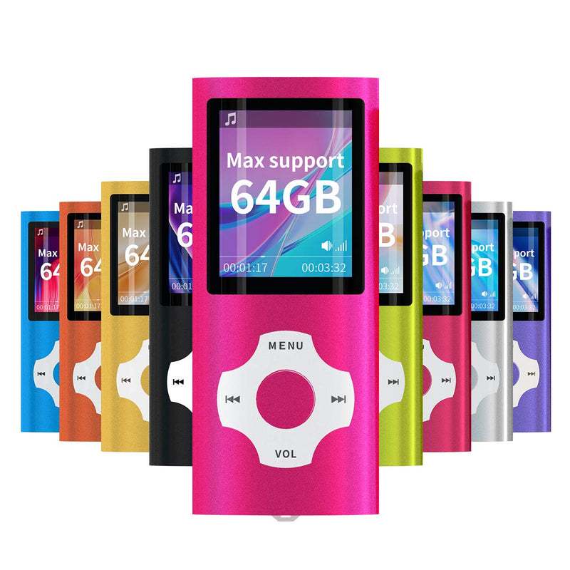  [AUSTRALIA] - Mymahdi MP3 Player Portable Music Player, 1.8 Inch LCD Screen with Video/Voice Record/FM Radio/E-Book/Photo Viewer, Max Support 64GB Pink
