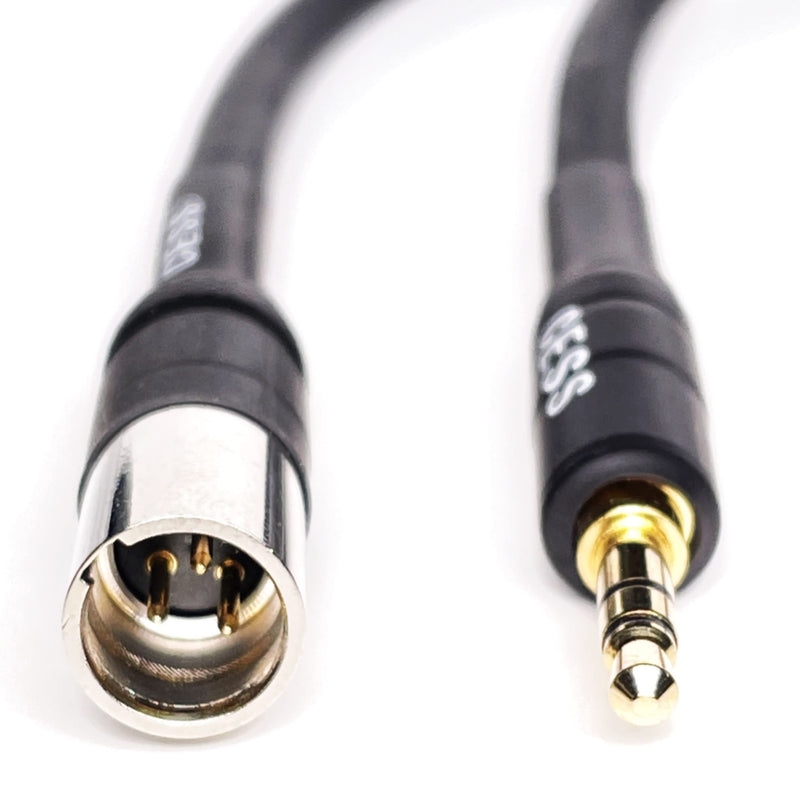  [AUSTRALIA] - CESS-192 Low Noise 3-Pin Mini XLR to 3.5mm (1/8 inch) TRS Plug Stereo Audio Mic Cable (3 Feet)