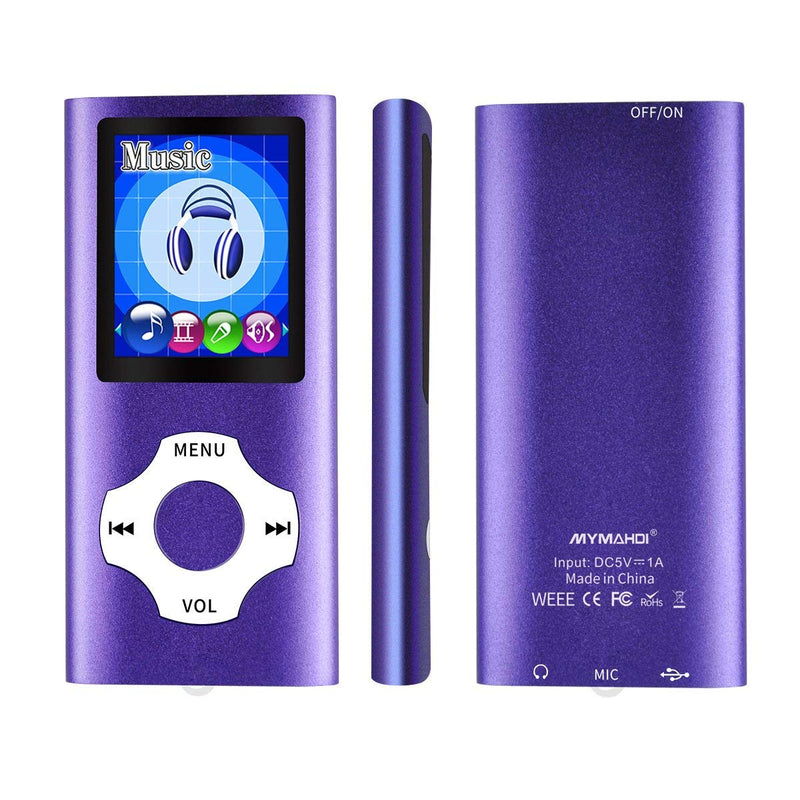  [AUSTRALIA] - MYMAHDI - Digital, Compact and Portable MP3 / MP4 Player (Max Support 64 GB) with Photo Viewer, E-Book Reader and Voice Recorder and FM Radio Video Movie in Purple