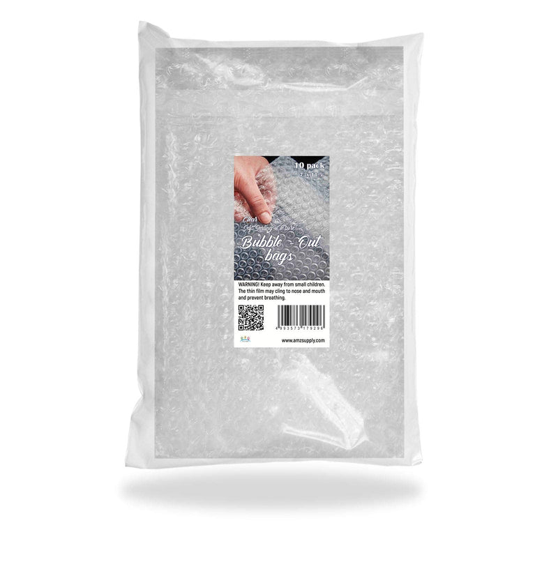  [AUSTRALIA] - ABC Pack of 10 Bubble Out Bags 7 x 11.5. Self-Sealing Lightweight Bubble Out Pouch Envelopes 7 x 11 1/2 Bubble Packing Moving Bags Shipping Bags for Mailing Storage Packing Wholesale Price 7" x 11.5" / 10 Pack
