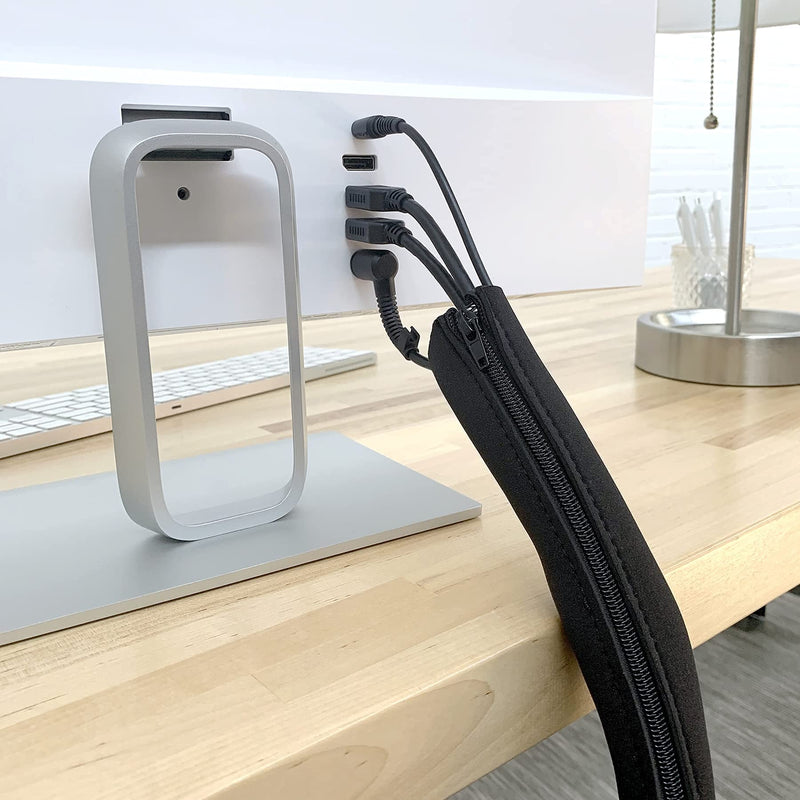  [AUSTRALIA] - Zipper Cable Sleeve by Wrap-It Storage - 24" x 4" (4-Pack) Black - Cord Organizer and Cable Protector for Desk, Computer, TV Cord Management to Hide and Cover Wire and Extension Cables 24in (4-Pack)