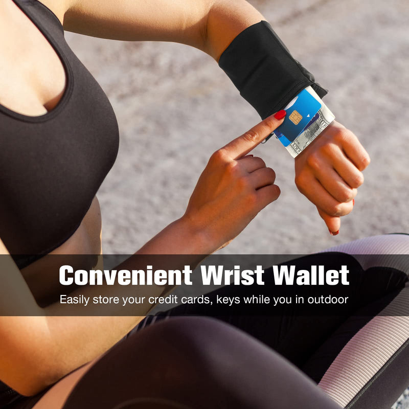  [AUSTRALIA] - 5 Pieces Wrist Wallet Running Wallet Wristband Wrist Wallets for Women Men Wrist Pouch Zipper Wrist Wallet for Running Walking Hiking Jogging Travel