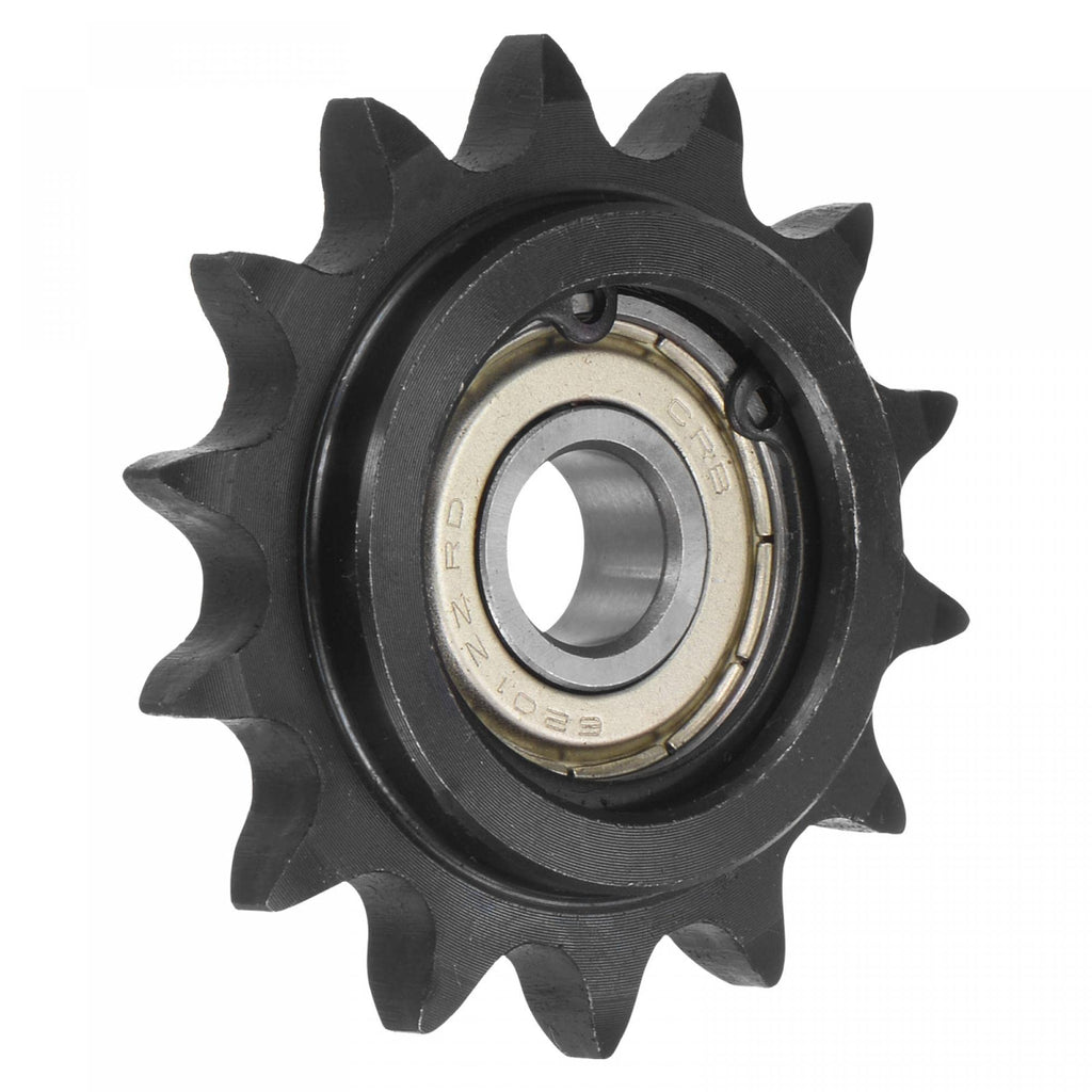  [AUSTRALIA] - uxcell #40 Chain Idler Sprocket, 12mm Bore 1/2" Pitch 14 Tooth Tensioner, Black Oxide Finished C45 Carbon Steel with Insert Single Bearing for ISO 08A Chains 63mm