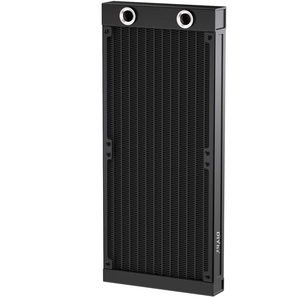  [AUSTRALIA] - DIYhz Water Cooling Computer Radiator, 12 Pipe Aluminum Heat Exchanger Liquid Cooling Radiator G1/4 Thread Heat Row Sink 240mm for CPU PC Laser Water Cool System DC12V Black G1/4-240mm