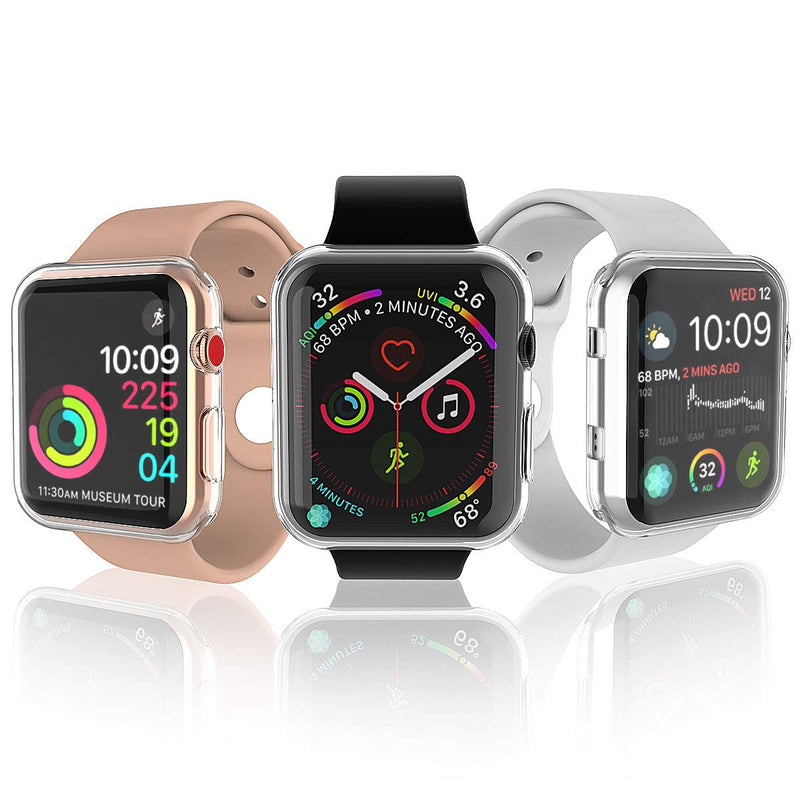  [AUSTRALIA] - Julk Series 3 38mm Case Compatible with Apple Watch Screen Protector, Overall Protective Case TPU HD Clear Ultra-Thin Cover (2-Pack) 38 mm