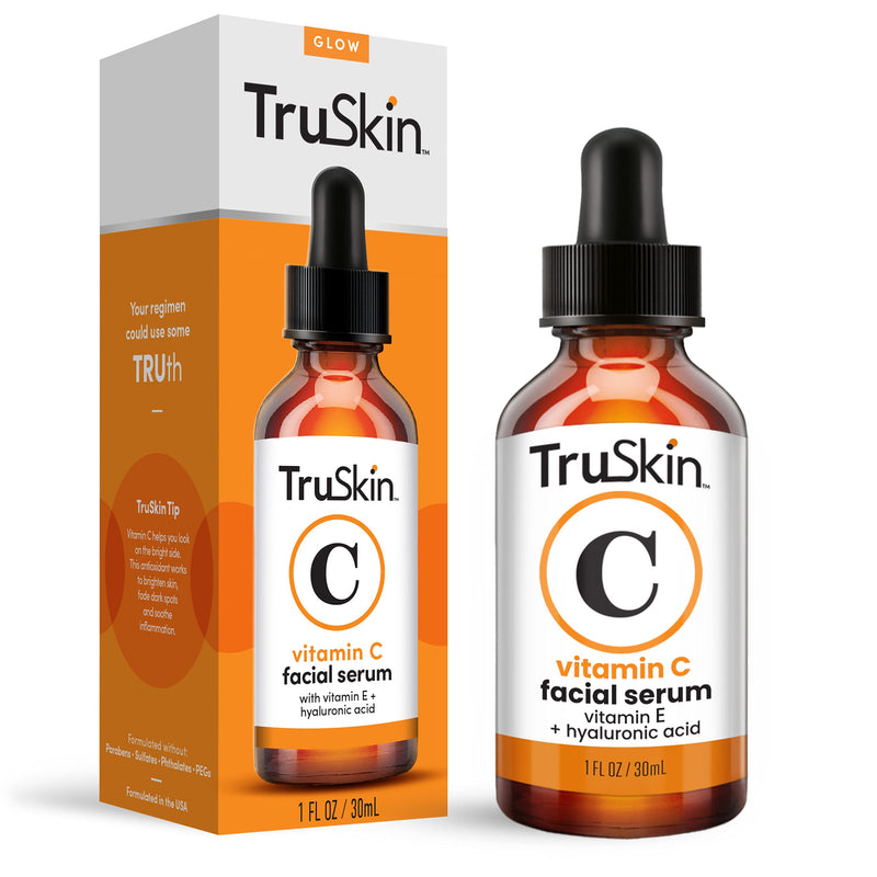 TruSkin Vitamin C Serum for Face, Anti Aging Serum with Hyaluronic Acid, Vitamin E, Organic Aloe Vera and Jojoba Oil, Hydrating & Brightening Serum for Dark Spots, Fine Lines and Wrinkles, 1 fl oz 1 Fl Oz (Pack of 1) - LeoForward Australia