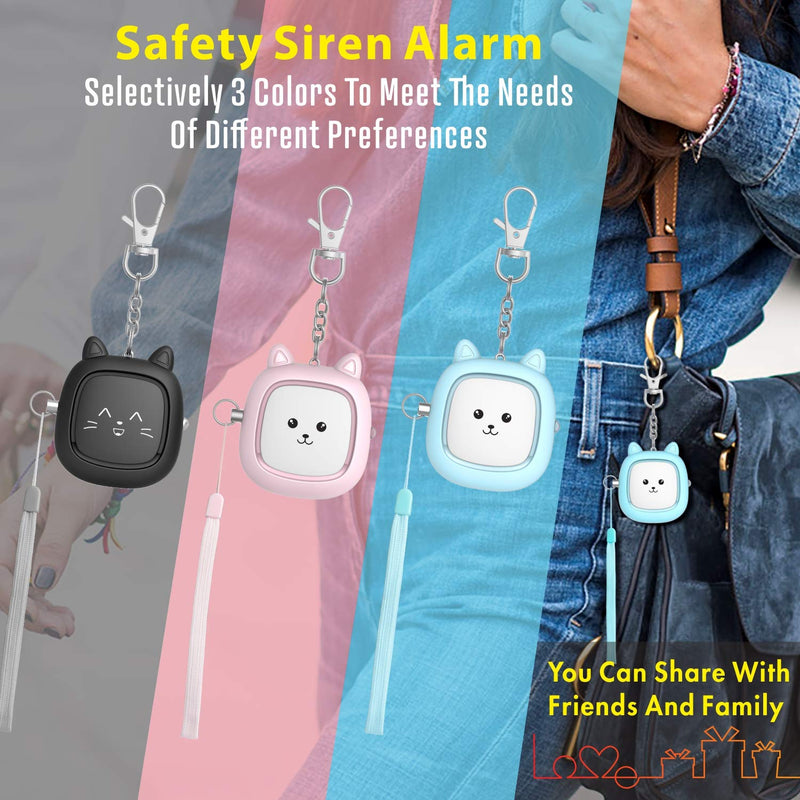  [AUSTRALIA] - Safe Sound Personal Alarm, 3 Pack 130 dB Loud Siren Song Emergency Self-Defense Security Alarm Keychain with LED Light, Personal Sound Safety Siren for Women, Men, Children, Elderly (Blue/Pink/Black) Blue/Pink/Black