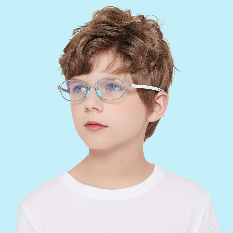 Kids Blue Light Blocking Glasses Boys&Girls Eye Protection Frame Age 3-12 Blue+purple - LeoForward Australia
