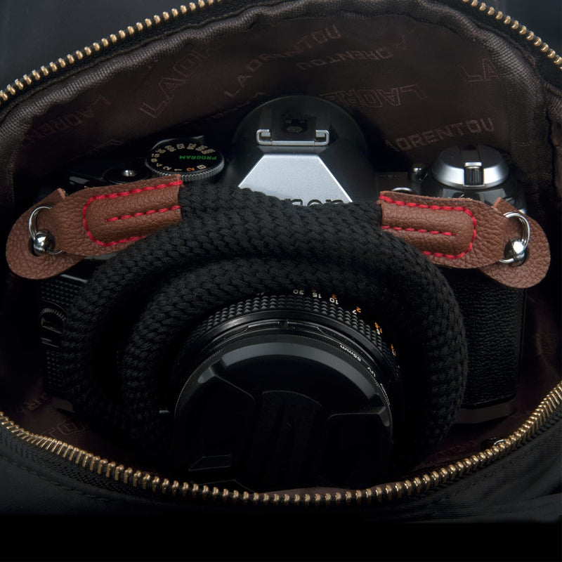  [AUSTRALIA] - PIBIETTN Camera Strap,Rope Camera Strap Compatible with Sony Nikon Canon Fuji Camera Strap Rope SLR, DSLR, Mirrorless Cameras 100cm Black