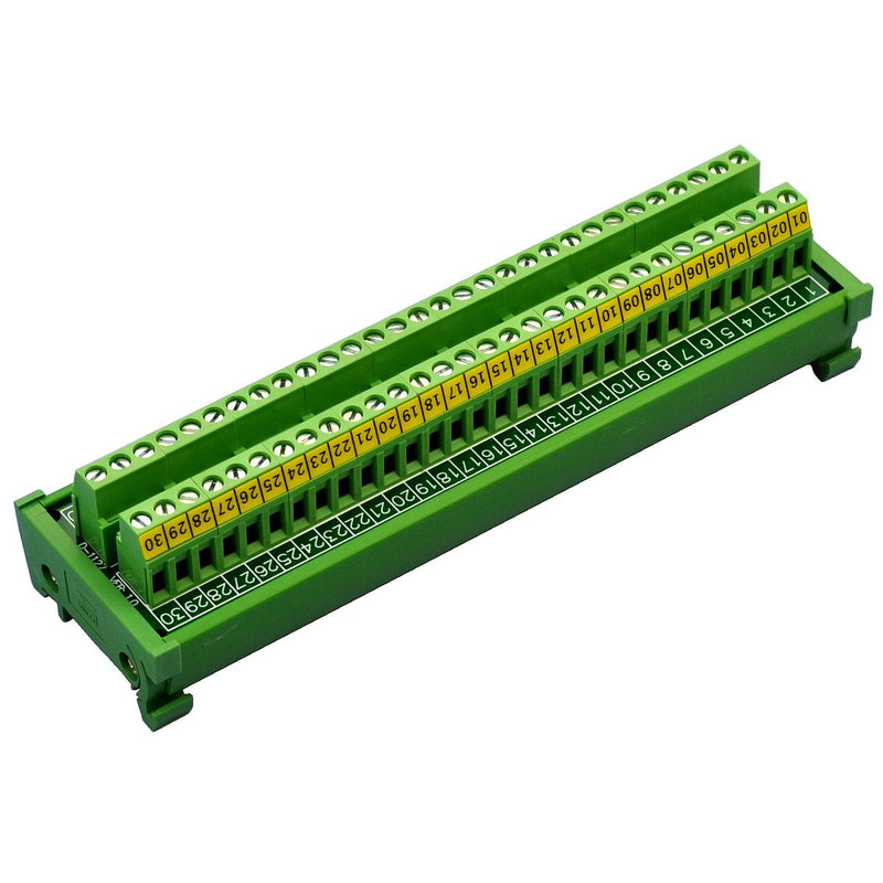  [AUSTRALIA] - Electronics-Salon DIN Rail Mount 30 Position 24A / 400V Screw Terminal Block Distribution Module.