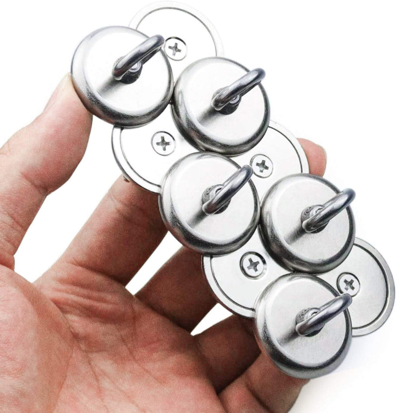 BAVITE Magnetic Hooks, 95 LB（43KG）Heavy Duty Magnetic Hooks with Countersunk Hole Eyebolt, Perfect for Home, Kitchen, Workplace, Office and Garage, Pack of 10 - LeoForward Australia