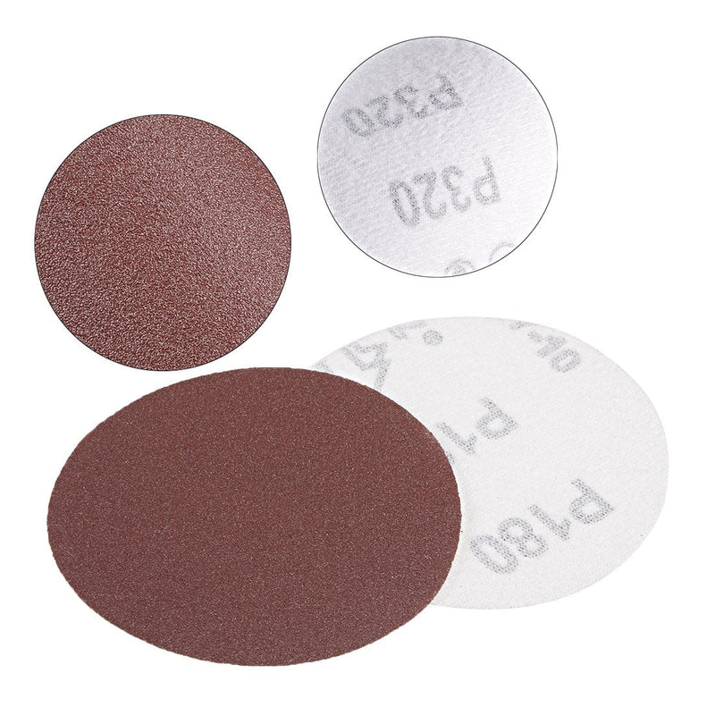  [AUSTRALIA] - uxcell 50Pcs 3 Inch Hook and Loop Sanding Disc 180 Grits Flocking Sandpaper for Random Orbit Sander Brown