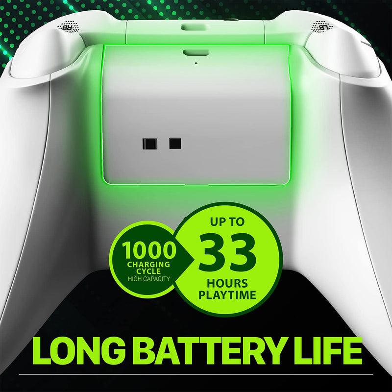  [AUSTRALIA] - Fosmon Rechargeable Battery Pack Compatible with Xbox Series X/S Controllers (Not for Xbox One / 360) Controller (2 Pack), Works with Fosmon Charging Dock C-10765/C-10769/C-10773/C-10774 - White
