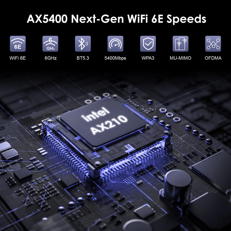  [AUSTRALIA] - WAVLINK 2023 New AX5400M WiFi 6E PCIe Network Card, Tri-Band AX210 Wireless Adapter with Bluetooth 5.3, MU-MIMO, WPA3, OFDMA, Low-Profile Bracket, Heat Sink, for Windows 11/10 PC AX5400 PCIe WiFi Card Adapter