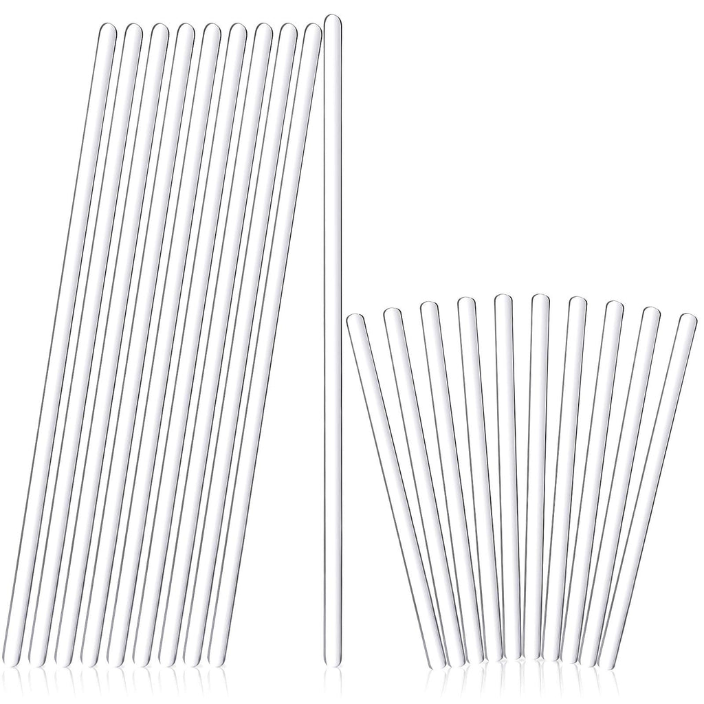  [AUSTRALIA] - 20 Glass Stirring Rods Stir Stick with Both Round Ends 12 Inch Long 7 mm Diameter and 6 Inch Long 5 mm Diameter, 10 for Each Size for Lab Kitchen Science Education and Stir Hot Cold Beverage Cocktails