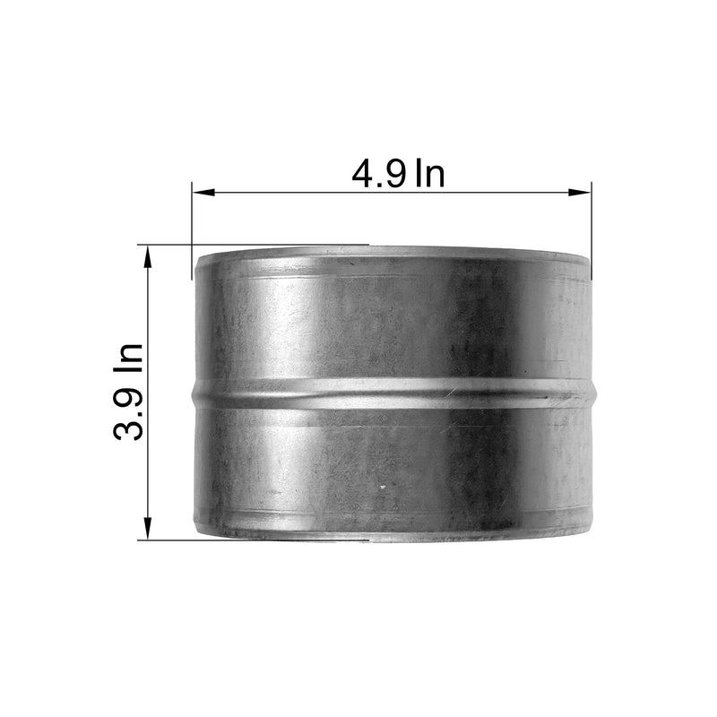  [AUSTRALIA] - Vent Systems 5'' Inch Galvanized Steel Duct Connector - Round Ventilation Duct Extension - Metal Vent Coupler - Metal Hose Coupling - Galvanised Pipe Connector