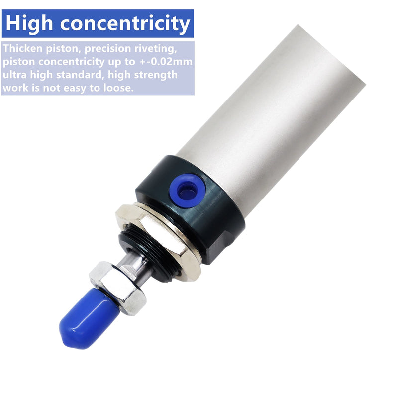  [AUSTRALIA] - MAL Series Aluminum Alloy Mini Pneumaitc Air Cylinder 25mm Bore 200mm Stroke Single Rod Double Acting Air Cylinder with Y Connector and 2Pcs 6mm Pneumatic Quick Fitting