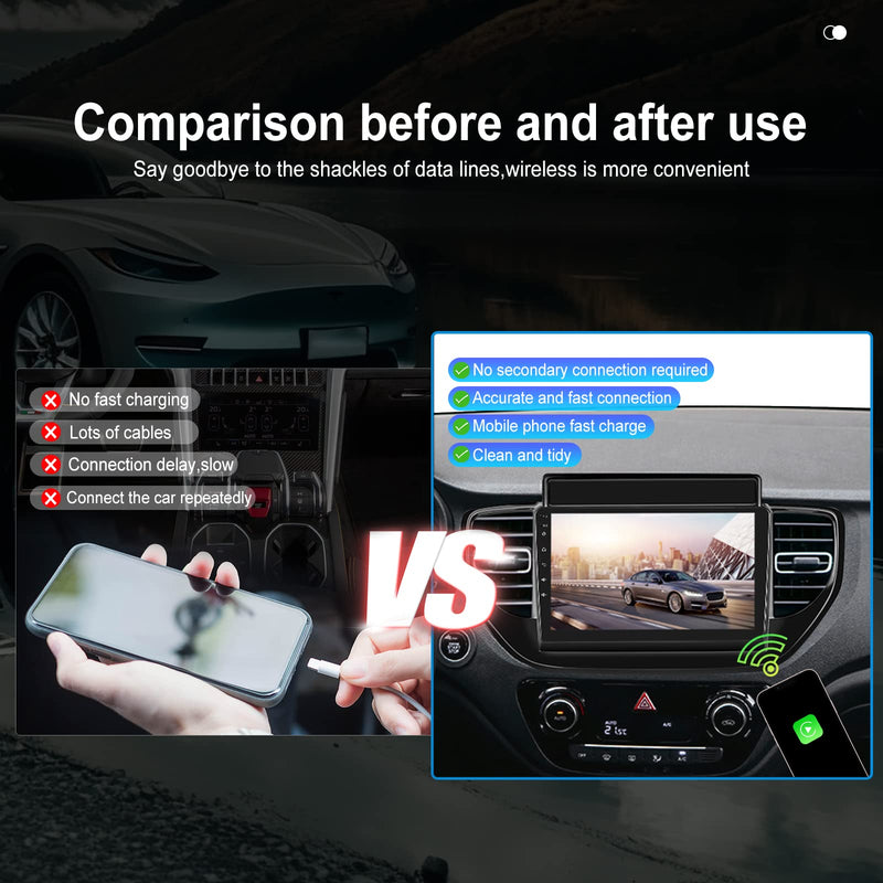  [AUSTRALIA] - Original Car Wired to Wireless Carplay USB Adapter Fastest and Most Compact Wireless CarPlay Adapter USB-A and USB-C Cables 5.8GHz WiFi Plug & Play No Delay Online Apple CarPlay Magic Box Carplay