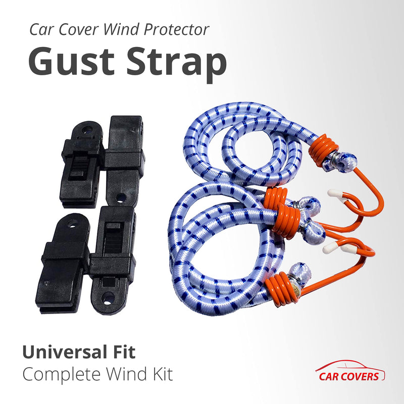  [AUSTRALIA] - Gust Strap Car Cover Wind Protector - Protect Your Car Cover from Blowing Off in High Winds - Works with Most Cars, SUVs, Trucks, Vans, and More! Universal Fit. Complete Wind Kit. Car Size