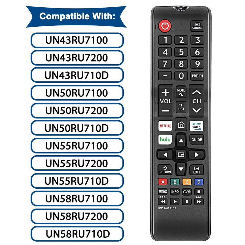  [AUSTRALIA] - Gvirtue BN59-01315A BN59-01315D Replacement for Samsung Remote Control and Smart 4K Ultra UHD Curved Series 8/7/ 6 TV HDTV LED, UN 32/40/ 43/50/ 55/58/ 65/75 inch N/NU/RU Series 5300 6900 710D