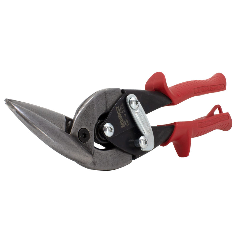  [AUSTRALIA] - MIDWEST Tool and Cutlery Aviation Snip - Left Cut Offset Tin Cutting Shears with Forged Blade & KUSH'N-POWER Comfort Grips - MWT-6510L