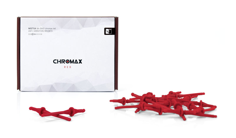  [AUSTRALIA] - Noctua NA-SAV2 chromax.red, Silicone Anti-Vibration Fan Mount Set (20-Pack, Red)