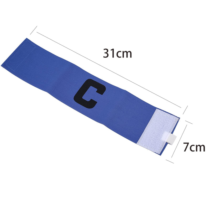  [AUSTRALIA] - 5 Pieces Elastic Football Soccer Captain Armband Adjustable Outdoor Football Player Bands for Youth Adult Blue