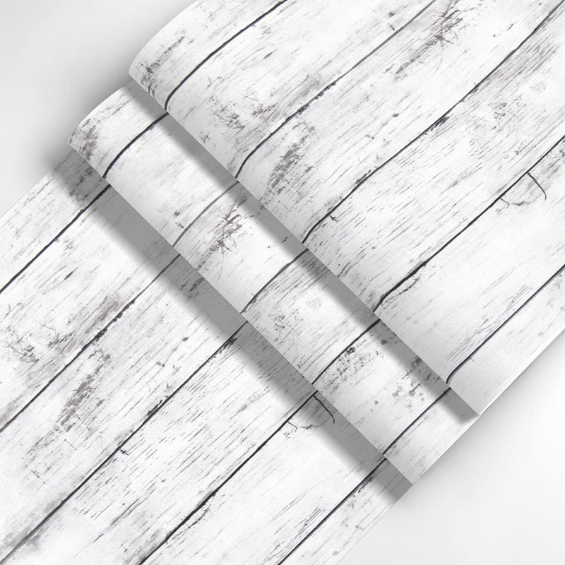  [AUSTRALIA] - Grey White Wood Wallpaper Wood Peel and Stick Wallpaper 17.7inchx118.1inch Wood Plank Wallpaper Faux Wood Contact Paper Grey White Shiplap Wallpaper Wood Self Adhesive Removable Wall Paper Vinyl 17.7inchx118.1inch≈14.5sq.ft