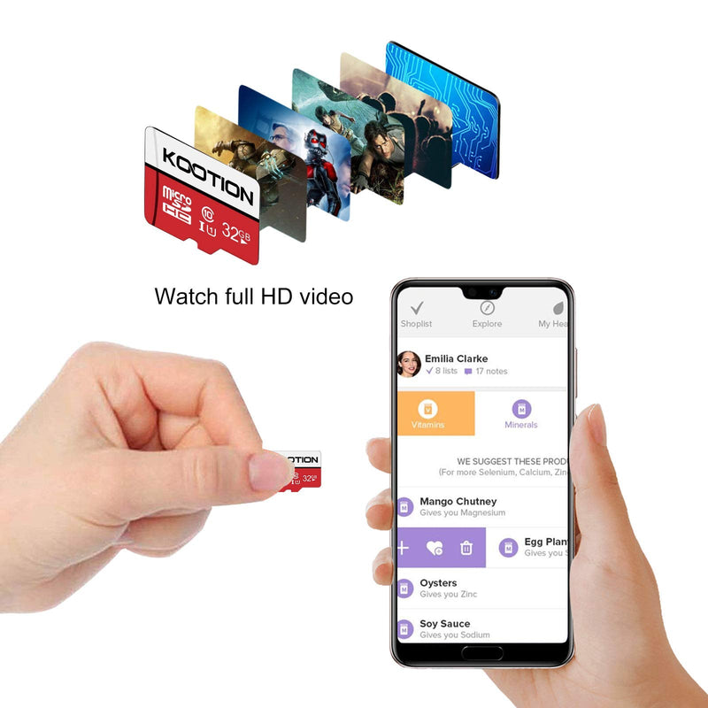  [AUSTRALIA] - KOOTION 10-Pack 32 GB Micro SD Cards 32gb Memory Cards Class 10 Micro SDHC Card High-Speed Memory Card TF Card UHS-1 Micro SD Card SDHC, C10, U1, 90Mb/s (10 X 32GB) 6).10 x 32G
