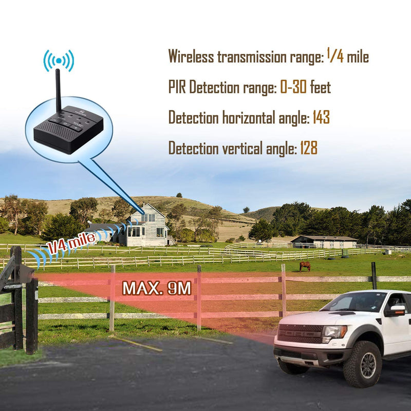  [AUSTRALIA] - eMACROS Solar Driveway Alarm Sytem Wireless 1/2 Mile Long Range Outdoor Weather Resistant Motion Sensor & Detector- Driveway Alarms Wireless Outside Monitor & Protect Outside Property 1R1S