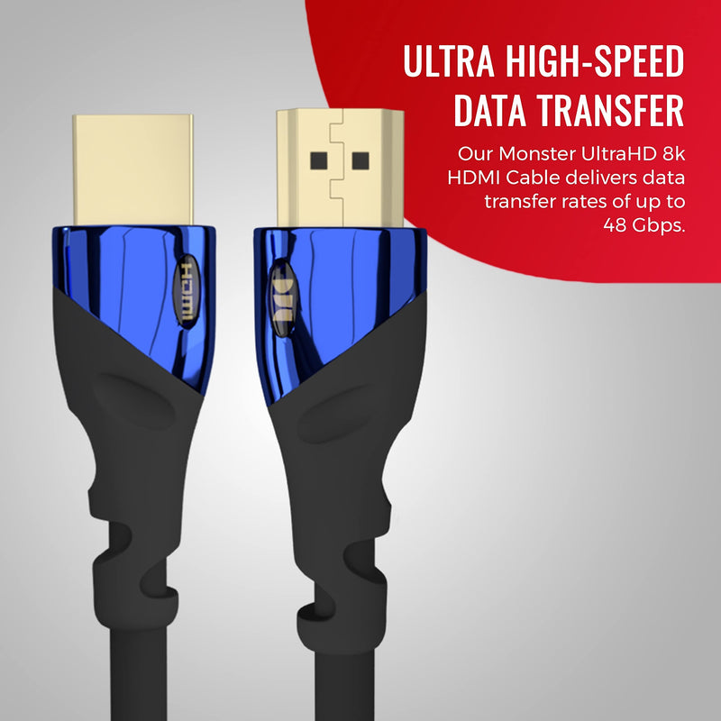  [AUSTRALIA] - Monster Ultra High-Speed 8K Cobalt HDMI 2.1 4ft Cable at 48 Gbps for Apple TV, Roku, Samsung, QLED, Sony, LG, Playstation, PS5, PS4 and Xbox 4 ft