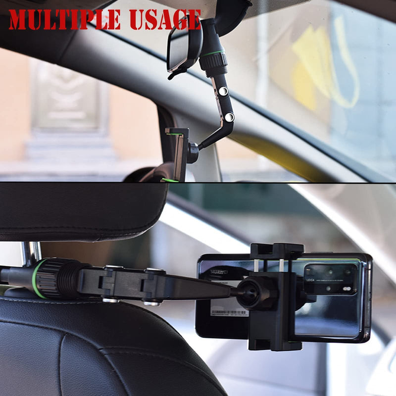  [AUSTRALIA] - cdbz Multifunctional Rearview Mirror Phone Holder,360 Degree Rotatable Rear View Mirror Phone Mount,Car Cell Phone Mount,Car Phone Mount Clip Suitable for Most 4-6.1 Inch Mobile Phones… 2pcs