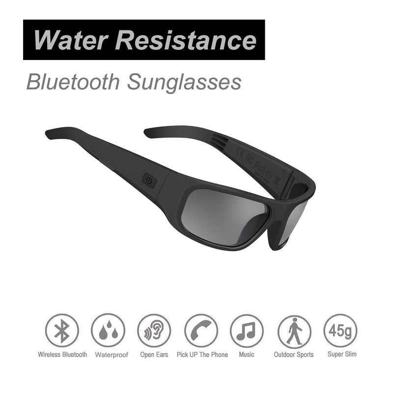  [AUSTRALIA] - OhO Bluetooth Sunglasses,Open Ear Audio Sunglasses Speaker to Listen Music and Make Phone Calls,Water Resistance and Full UV Lens Protection for Outdoor Sports and Compatiable for All Smart Phones. black-2