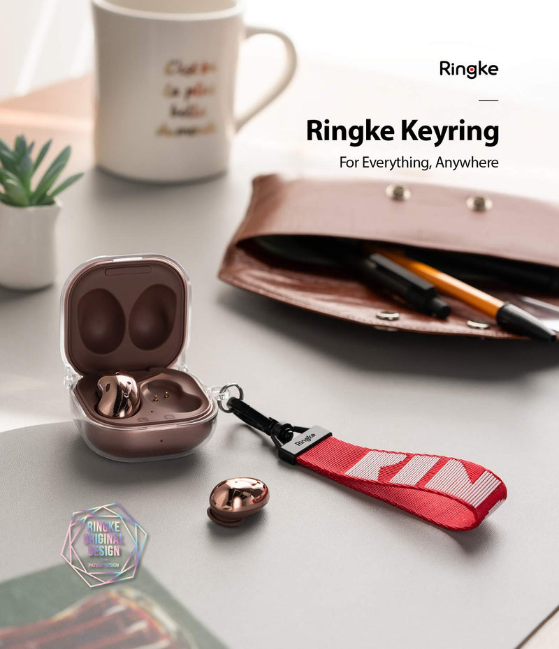  [AUSTRALIA] - Ringke Key Ring Strap Compatible with Earbuds, Keys, Cameras & ID QuikCatch Keyring Lanyard - Lettering Red