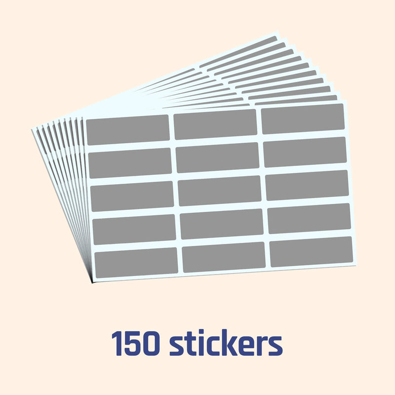 150 Pack, Rectangle Scratch Off Labels Stickers, Gray - 1.9 x 0.6" 1.9 x 0.6" | Small Rectangle - LeoForward Australia