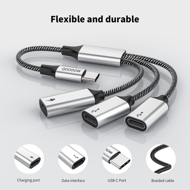  [AUSTRALIA] - USB C to USB C Female Adapter USB Splitter Y Cable,USB C Male to 3 USB-C Female Cord Converter,3 USB C Port Hub Charger Power Split Adapter for Mac,Xbox One Series X/S,PS4,PS5,Laptop 1pack Black